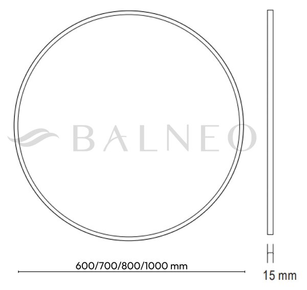 Balneo Corina oglindă 60x60 cm rotund negru L0101010503-1