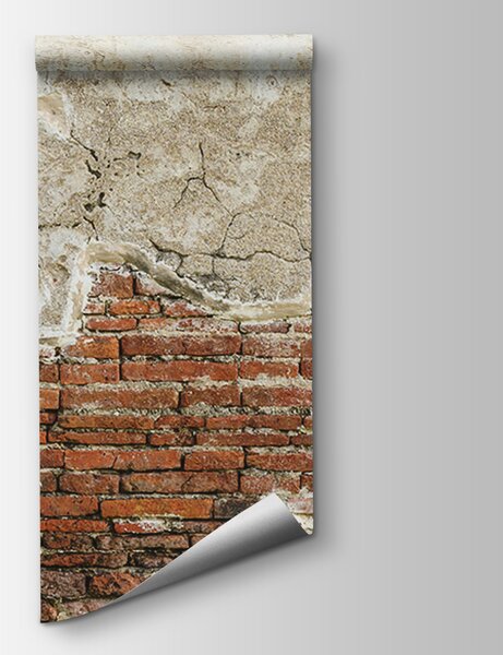 Fototapet Zid de cărămidă cu un perete de ciment, Fototapet textură, Fototapet populare, u74256 - Tapeko.ro