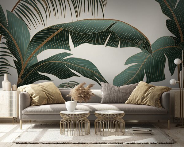 Fototapet Frunze tropicale cu modele complicate, Populare fototapet, Populare fototapet, u74283 - Muralas.ro