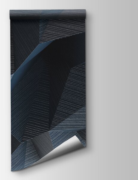 Fototapet Valuri geometrice în nuanțe de albastru, Fototapet geometric 3D, Fototapet populare, u74292 - Tapeko.ro