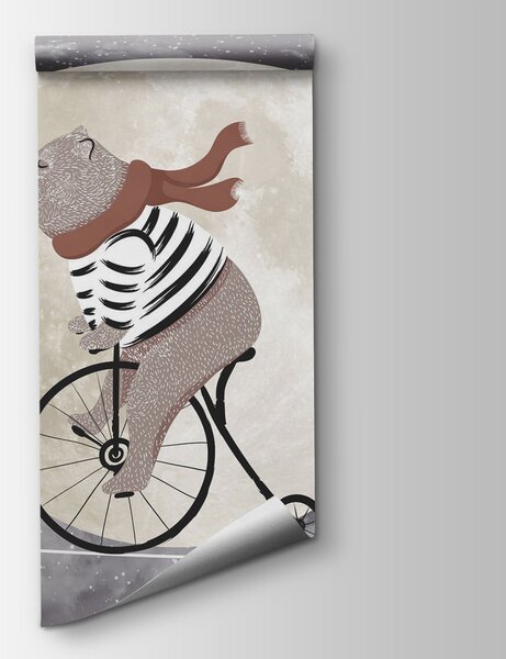 Fototapet Urs de echitatie o bicicletă, Fototapet copii, Fototapet populare, u74483 - Tapeko.ro
