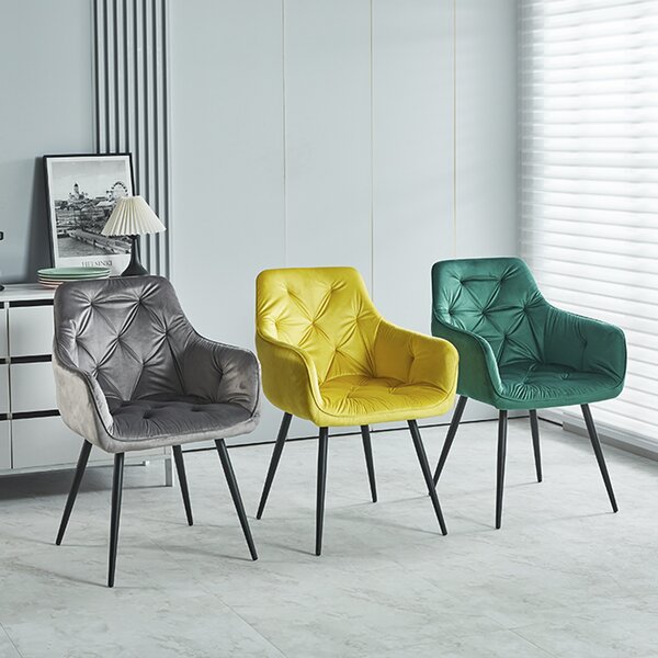 Scaun Living Tapițat KJC38 Galben