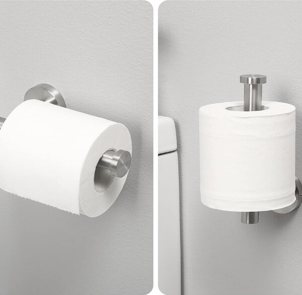 Suport autoadeziv pentru hartie igienica din otel, fara gaurire, suport modern pentru baie, WC, toaleta sau spatii sanitare