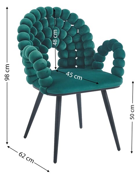 Scaun Living Tapitat KJC376 Verde