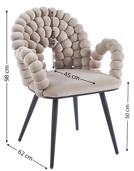 Scaun Living Tapitat KJC376, Bej