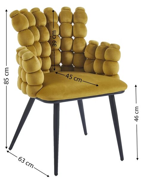 Scaun Living Tapitat KJC374 Galben