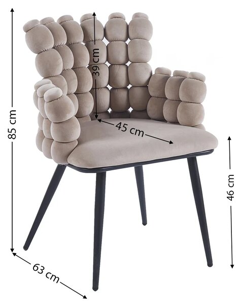 Scaun Living Tapitat KJC374, Bej
