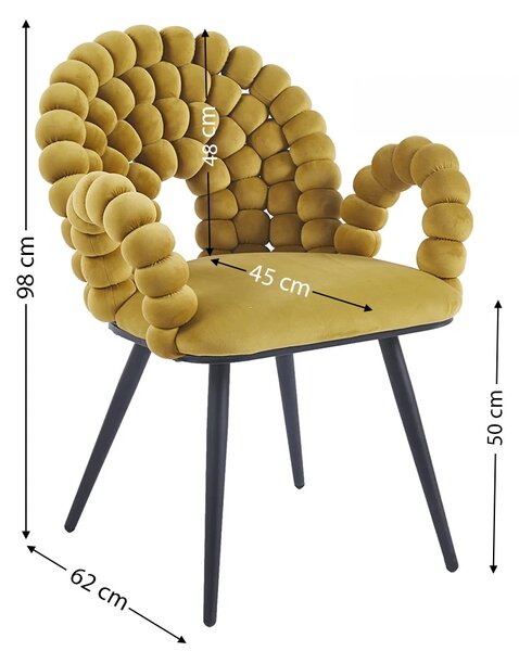 Scaun Living Tapitat KJC376 Galben