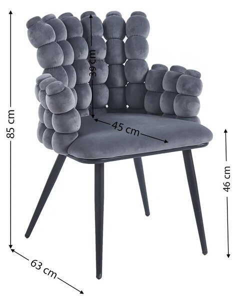 Scaun Living Tapitat KJC374 Gri
