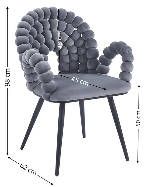 Scaun Living Tapitat KJC376 Gri