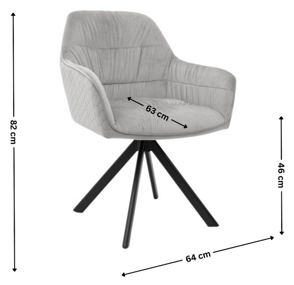 Scaun Living Tapitat KJC3846 Gri
