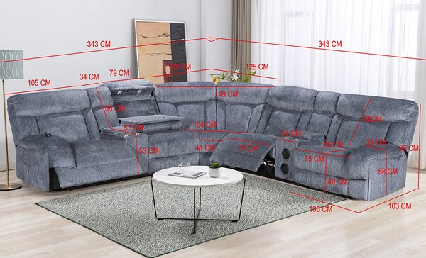 Coltar Recliner Electric Gri