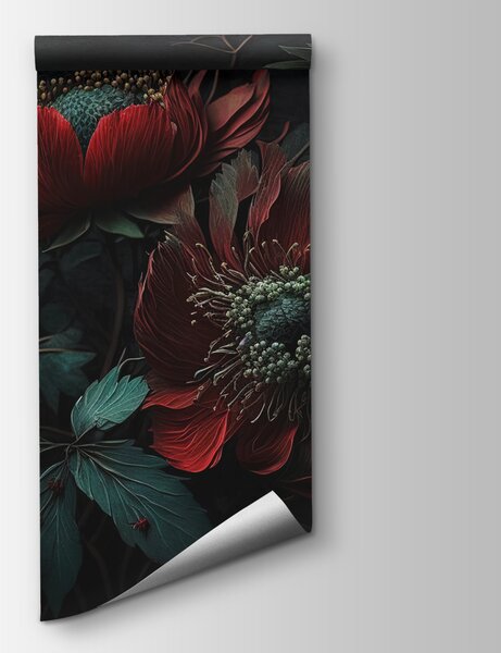 Fototapet Flori întunecate într-un decor mohorât, Fototapet flori 3D, Fototapet populare, u75403 - Tapeko.ro