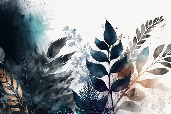 Fototapet Design abstract botanic elegant, Fototapet frunze, Fototapet populare, u75436 - Tapeko.ro