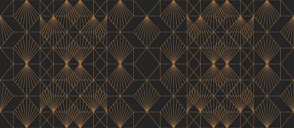 Fototapet Model geometric complicat pe negru, Populare fototapet, Populare fototapet, u75446 - Muralas.ro