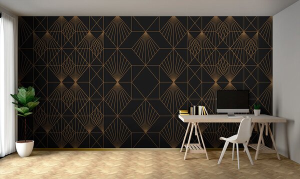 Fototapet Model geometric complicat pe negru, Populare fototapet, Populare fototapet, u75446 - Muralas.ro