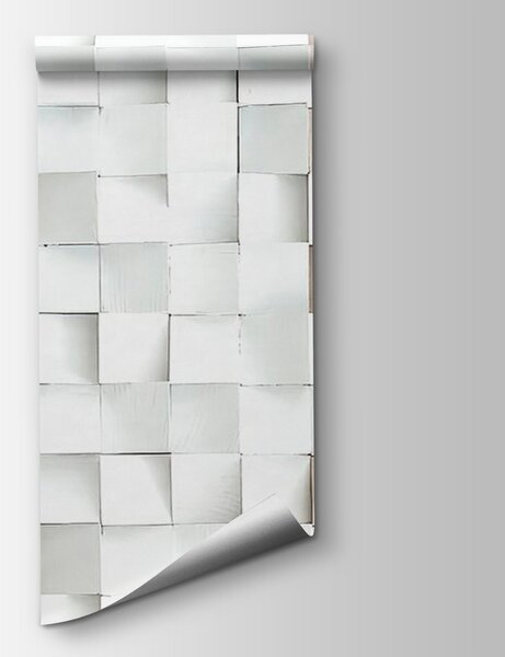Fototapet Perete din pătrate, Fototapet geometric 3D, Fototapet populare, u75833 - Tapeko.ro