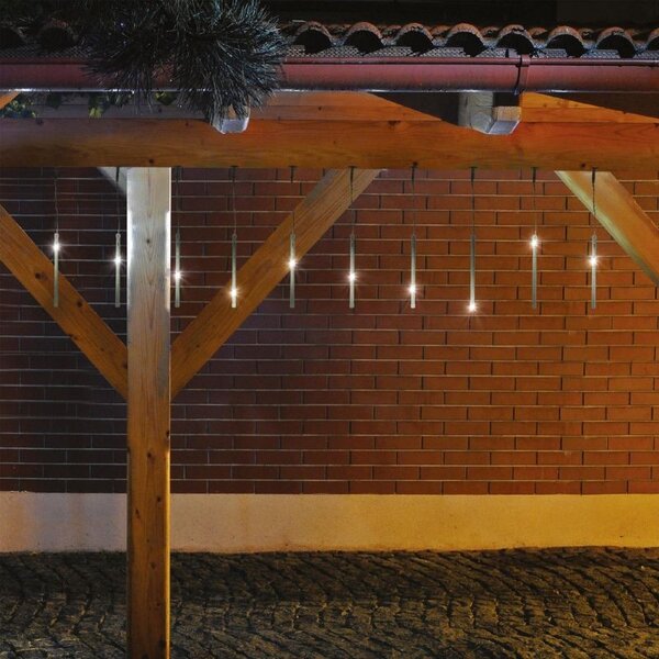 Ghirlanda sloi de gheata, 10 turturi, 200 LED-uri albe, lumina rece, alimentare retea