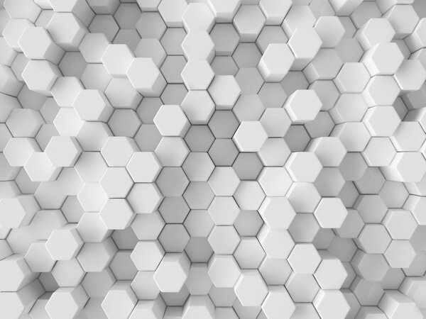 Fototapet Grup de hexagoane albe, Fototapet 3D, Fototapet populare, u77886 - Tapeko.ro