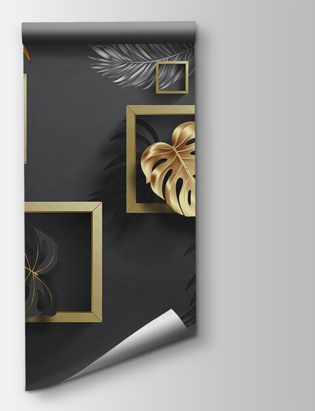 Fototapet Frunze elegante în armonie geometrică, Fototapet 3D, Fototapet populare, u77858 - Tapeko.ro