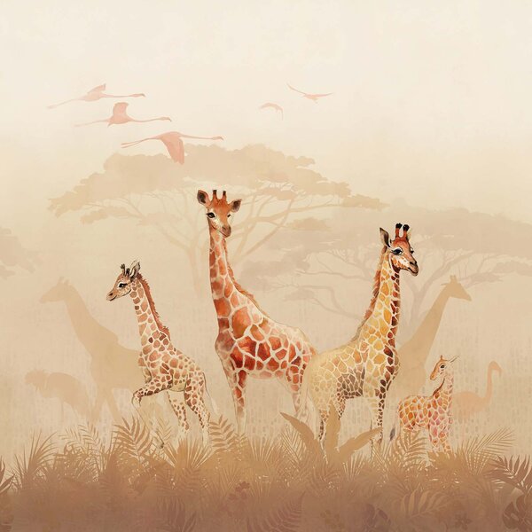 Fototapet Grup de girafe pe un câmp, Fototapet designer, Fototapet populare, u78437 - Tapeko.ro