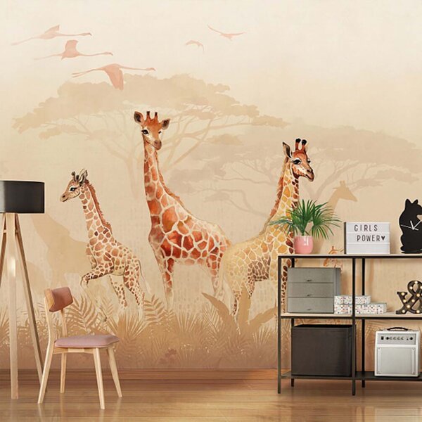 Fototapet Grup de girafe pe un câmp, Fototapet designer, Fototapet populare, u78437 - Tapeko.ro