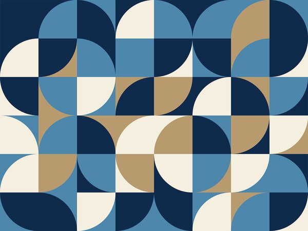 Fototapet Model geometric albastru și alb, Fototapet designer, Fototapet populare, u78733 - Tapeko.ro