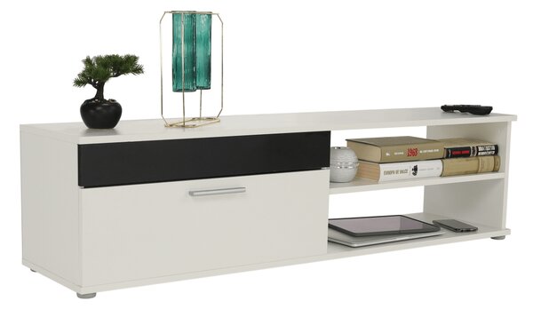 KONDELA Perete living, alb / negru, KEVIN