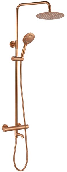 Coloana de dus cu termostat Lungo Diamond Copper Brush