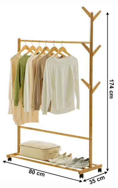 KONDELA Stander haine, bambus, lăţime 60 cm, VIKIR TYP 2