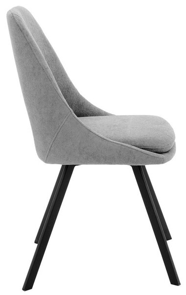 Scaun Initiate material teddy gri-negru picior metalic 48x57x85 cm