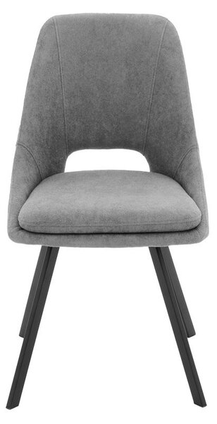 Scaun Initiate material teddy gri-negru picior metalic 48x57x85 cm