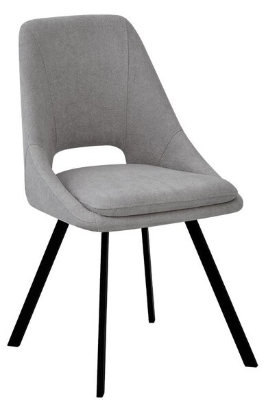 Scaun Initiate material teddy gri-negru picior metalic 48x57x85 cm
