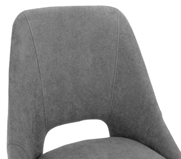 Scaun Initiate material teddy gri-negru picior metalic 48x57x85 cm