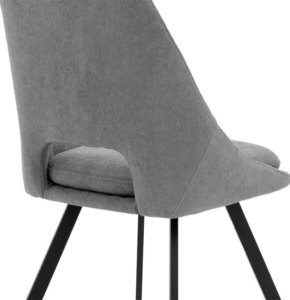 Scaun Initiate material teddy gri-negru picior metalic 48x57x85 cm