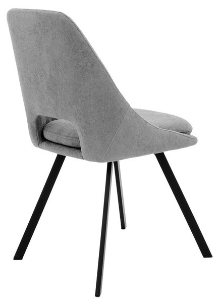 Scaun Initiate material teddy gri-negru picior metalic 48x57x85 cm