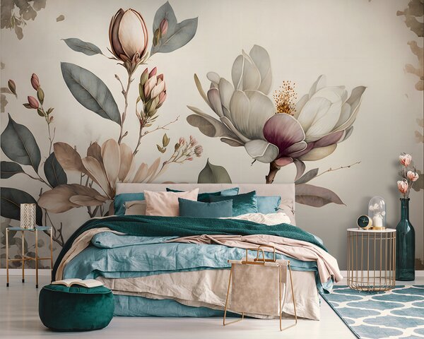 Fototapet Magnolia elegantă înflorește în nuanțe delicate, Fototapet flori, Fototapet populare, u93020 - Tapeko.ro