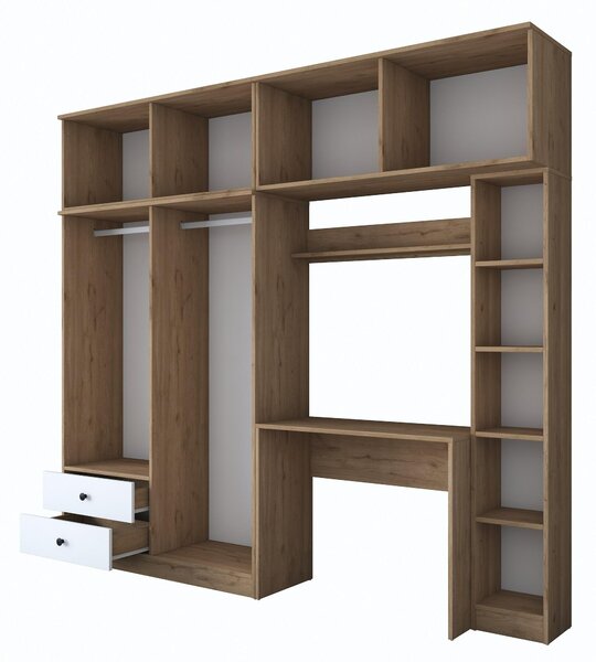 Mobilier cameră studenți Bivake 2 (nuc + alb). 1094854