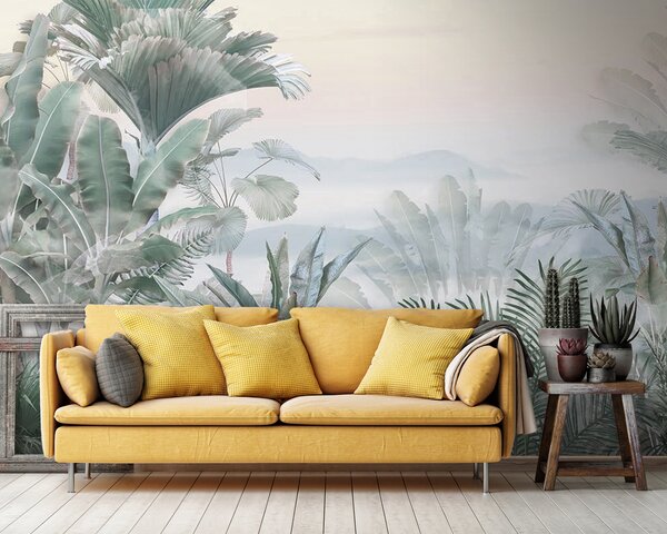 Fototapet Plante tropicale într-o junglă cețoasă, Populare fototapet, Populare fototapet, u93233 - Muralas.ro