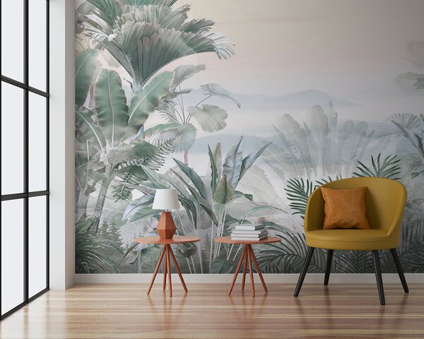 Fototapet Plante tropicale într-o junglă cețoasă, Populare fototapet, Populare fototapet, u93233 - Muralas.ro