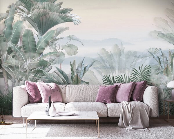 Fototapet Plante tropicale într-o junglă cețoasă, Populare fototapet, Populare fototapet, u93233 - Muralas.ro
