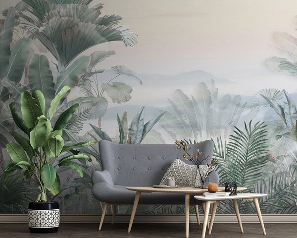 Fototapet Plante tropicale într-o junglă cețoasă, Populare fototapet, Populare fototapet, u93233 - Muralas.ro