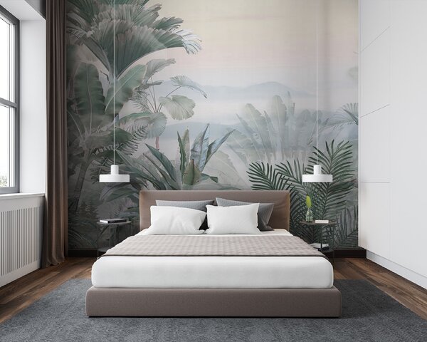 Fototapet Plante tropicale într-o junglă cețoasă, Populare fototapet, Populare fototapet, u93233 - Muralas.ro