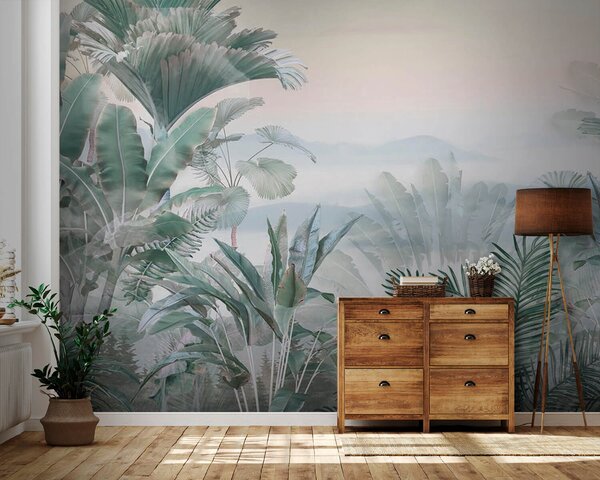 Fototapet Plante tropicale într-o junglă cețoasă, Populare fototapet, Populare fototapet, u93233 - Muralas.ro