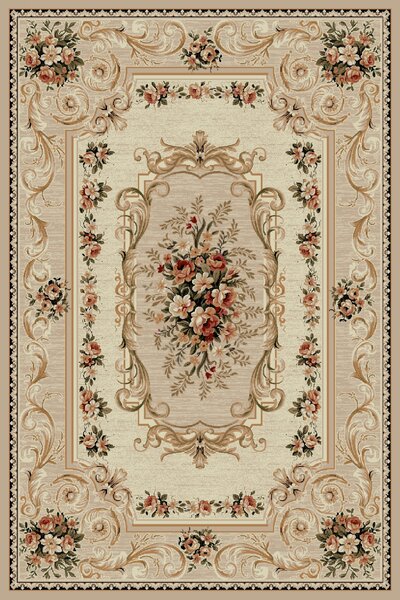 Covor Living Dormitor, Model 535 106, Crem Dreptunghi, Crem, 60x110