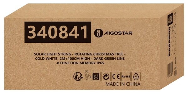 Aigostar - Decorațiune solară de Crăciun cu LED LED/0,59W/3,7V 100 cm IP65 alb rece