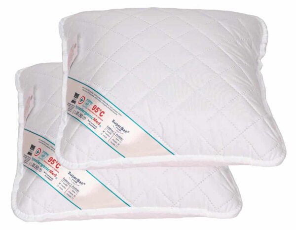 Set 2 perne 50x70 cm si 2 perne 40x40 cm HypoallergenicMed Somnart, microfibra matlasata