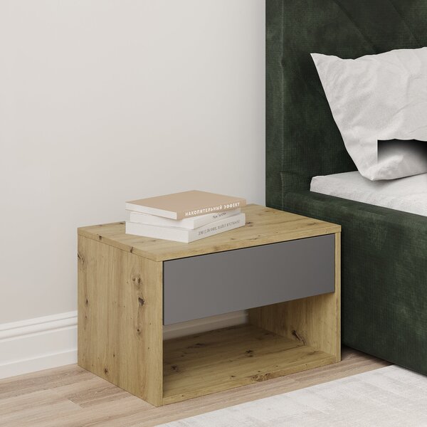 Set haaus Pedro, 1 Sertar, Stejar Artisan/Antracit, 53 x 35 x 33 cm