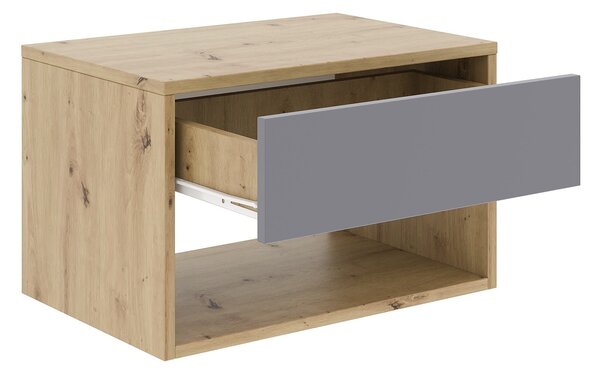 Set haaus Pedro, 1 Sertar, Stejar Artisan/Antracit, 53 x 35 x 33 cm