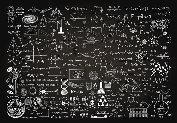 Fototapet Tablă cu simboluri și formule matematice, Fototapet designer, Fototapet populare, u93593 - Tapeko.ro